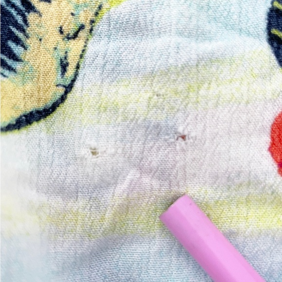 Westbound Petites PM Off Shoulder Floral Tropical Boho Peasant Blouse Top FLAW - Picture 8 of 9